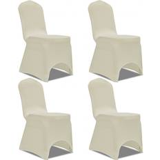 vidaXL 131410 4pcs Stolsöverdrag Vit