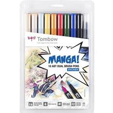 Tombow Manga Shonen Dual Brush Pen Set of 10-pack