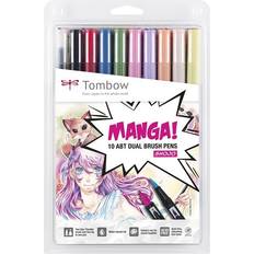 Manga pennor Tombow Brush Pen Ritpennor ABT Dual Brush Manga 10-pack