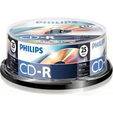 Philips Supporto registrabile CD CR7D5NB25/00 CD-R 52x 700 MB 25 Pacco Spindle 120mm 1,33 Ora Tempo di registrazione massimo