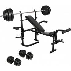 Folding Weight Bench Dumbbell Barbell Set