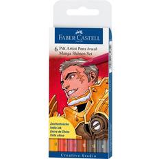 Grey Brush Pens Faber-Castell Artist Brush Manga Shonen 6-pack