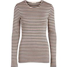 Pieces Long Sleeved Blouse Grey/Dark Grey Melange