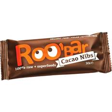 Sin azúcar Bares Roo-Bar Raw Energy Bar Cacao Nibs & Almonds 30g 1 pcs