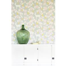 Majvillan Tapete Apple Garden von Soft Grey/ Yellow/ Pink grigio