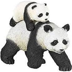 Papo Speelfiguren Papo Plastic speelgoed figuur panda met baby 8 cm