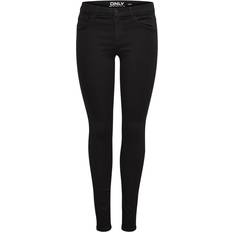 Only Rain Reg Skinny Fit Jeans - Black/Black