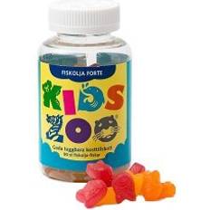 Jordgubbar Fettsyror Acrilex Egenvård KidsZoo Fish Oil Forte Chewable Tablets 90 st