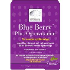 Blueberry Vitamins & Minerals New Nordic Blue Berry Eyebright Plus 60 pcs