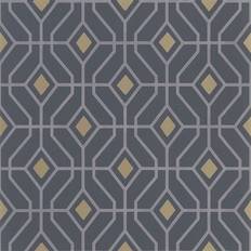 Designers Guild Gittertapete Laterza von Graphite grigio/oro