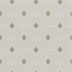 Designers Guild Gittertapete Laterza von Linen grau/gold