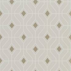 Designers Guild Gittertapete Laterza von Linen grigio/oro