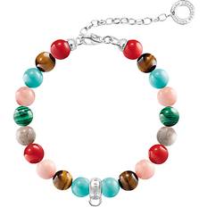 Œil de tigre Bijoux Thomas Sabo Charm Bracelet - Silver/Multicolour