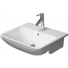 Duravit ME 0378550000 Halbeinbauwaschtisch 1 Hahnloch Überlauf mit Hahnlochbank 550 mm