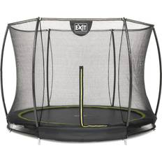 Rond Trampolines uitverkoop Exit Toys Silhouette inground trampoline ø244cm met veiligheidsnet zwart