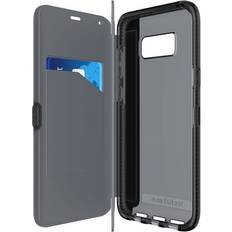 Samsung Galaxy S8 Étuis portefeuille Tech21 Evo Wallet Etui à rabat pour téléphone portable polyuréthane, FlexShock, polyuréthanne thermoplastique (TPU) noir pour Samsung Galaxy S8