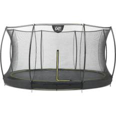 In de Grond Trampolines Exit Toys Silhouette Inground Trampoline Ø427cm Met Veiligheidsnet Zwart