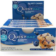 Blåbær Bars Quest Nutrition Protein Bar Blueberry Muffin 60g 12 stk