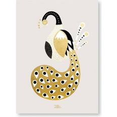 Guld Plakater Michelle Carlslund Gold Peacock Plakat 50x70cm