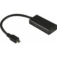 Mhl micro usb till hdmi Deltaco MHL - HDMI Adapter USB Micro-B M-F 0.2m