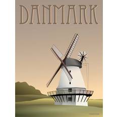 Vissevasse Danmark Møllen Plakat 15x21cm