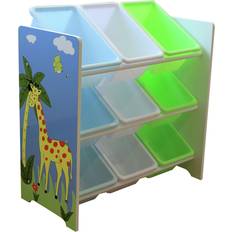 Liberty House Toys Safari Storage Shelf with 9 Plastic Bins