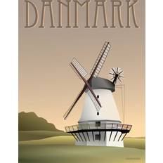 Vissevasse Denmark Møllen Plakat 30x40cm