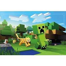 White Posters Kid's Room GB Eye Minecraft Ocelot Chase FP4300 24x36"