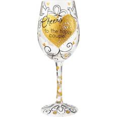 Hand Painted Wine Glasses Lolita Cheers Happy Couple White Wine Glass, Red Wine Glass 45cl