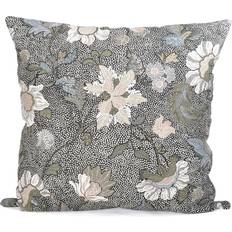 Ceannis Flower Linen Cushion Cover Black (50x50cm)