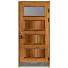 SnickarPer 1002G Raster Teak Ytterdörr Klarglas V (90x200cm)