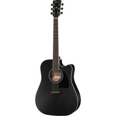 Ibanez AW84CE-WK Weathered Black Open Pore Chitarra Semiacustica Dreadnought