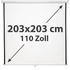 tectake HDTV Beamer scherm 203 x 203 cm