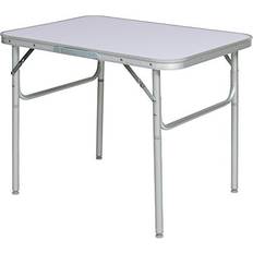 tectake tavolo da camping in alluminio 75x55x68cm, pieghevole grigio da