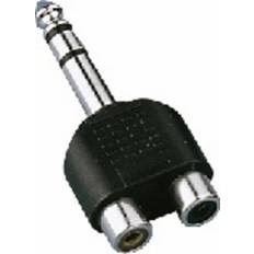 Monacor 2RCA-6.3mm M-F Adapter