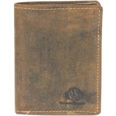 Vintage Original Portrait Leather Mini Wallet - Antique Brown