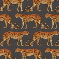 Cole & Son Tapete Leopard Walk von Charcoal/ Orange arancione/marrone