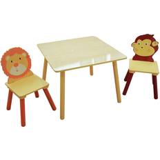 Wood Furniture Set Kid's Room Liberty House Toys Jungle Table & Two Chairs Set