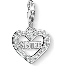 Sister smycken Thomas Sabo Charm Club Sister Charm Pendant - Silver/White