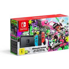 Prise secteur Consoles de jeu Nintendo Console Switch Bleu Néon & Rouge Néon Splatoon 2 (Code) Noir