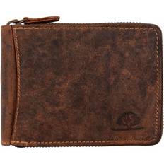 Vintage Original Zip Around Leather Wallet - Antique Brown