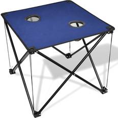 vidaXL Table de camping pliante grise Gris