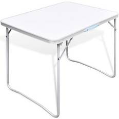 White Camping Tables vidaXL Camping Table With Metal Frame Foldable 80x60cm