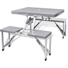 vidaXL Campingset inklapbaar lichtgewicht 120x60 cm aluminium groen