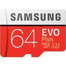 64 Go Cartes mémoire Samsung Carte Micro SD Evo Plus 64 Go avec adaptateur SD Classe 10 Blanc