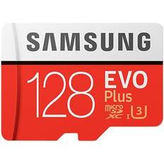 Samsung 128 Go Cartes mémoire Samsung Carte mémoire Micro SD MB-MC128GA/EU MicroSD Evo Plus 128G avec adaptateur SD Rouge/Blanc