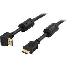 5 m - HDMI-kabler Deltaco HDMI - HDMI High Speed with Ethernet (angled) 5m