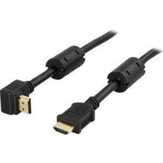 Hdmi deltaco 10m Deltaco HDMI - HDMI High Speed with Ethernet (angled) 10m