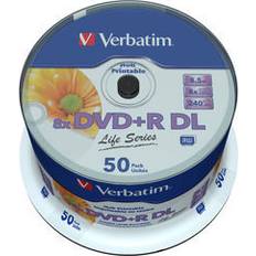 Dvd r 8.5gb Verbatim 97693, DVD R DL, 120 mm, Tulostettava, 50 kpl, 8,5 GB