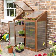 Greenhouses Rowlinson Hardwood Mini Wood+Poly Wood Polycarbonate